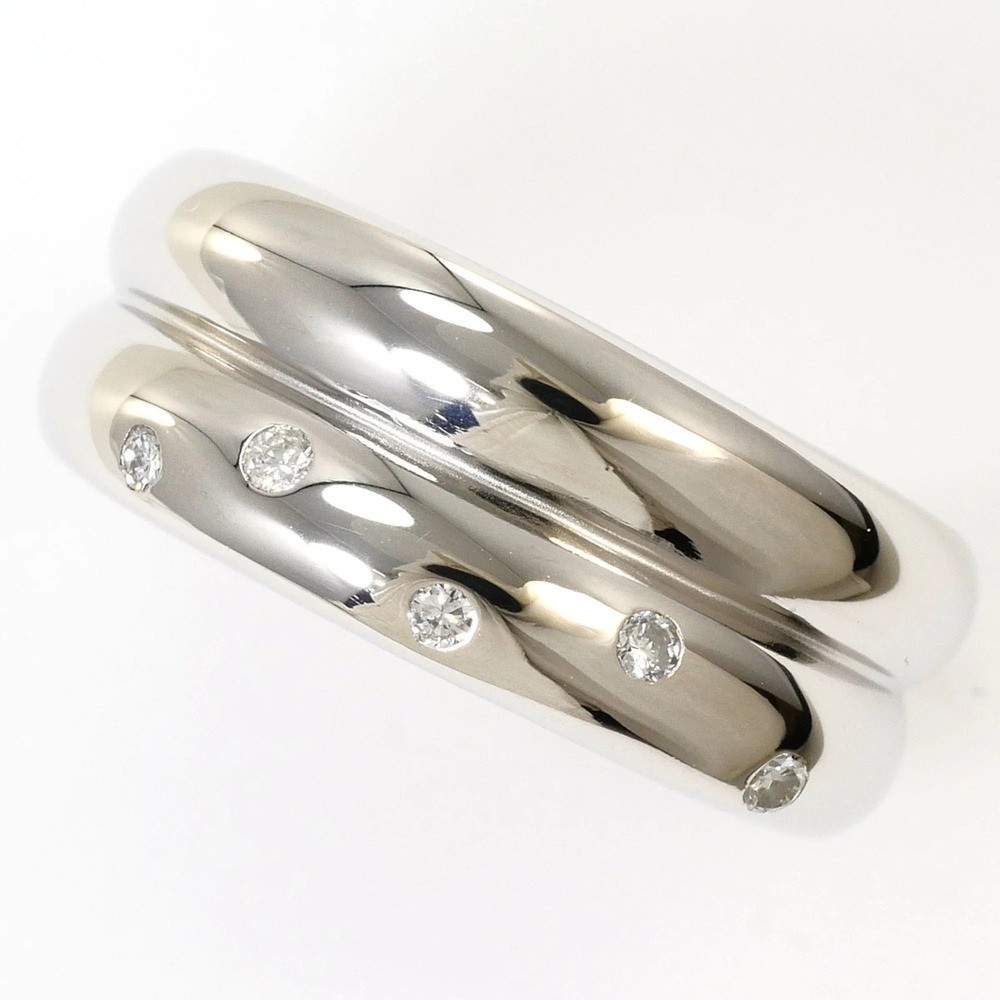 PT900 Platinum Ring with 0.05ct Diamond, Total Weight 5.6g, Jewelry